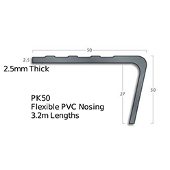 Gradus Pvc Nosings - Pk50 Black 3.2m