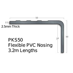 Gradus Pvc Nosings - Pks50 Black 3.2m