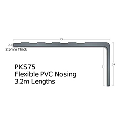 Gradus Pvc Nosings - Pks75 Black 3.2m