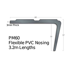 Gradus Pvc Nosings - Pm60 Black 3.2m