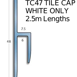 Gradus Capping Strips - Tc47 White (2.5m Lengths)